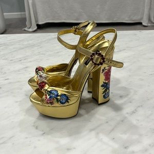 Dolce & Gabbana Gold Platform Sandal - Size 8